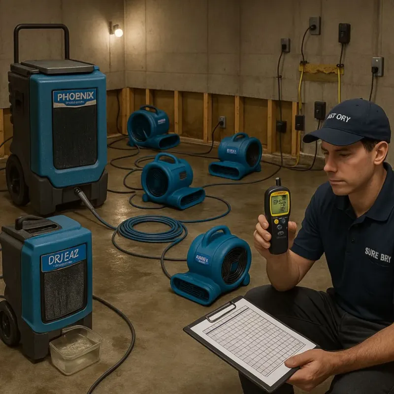 Structural Drying and Dehumidification process in Lake Mack-Forest Hills, FL